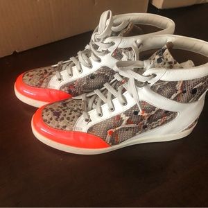 Jimmy Choo genuine snake skin graffiti high tops brand new